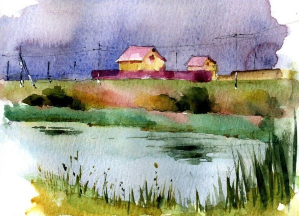 Море акварелью