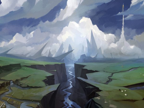 Горная река концепт арт