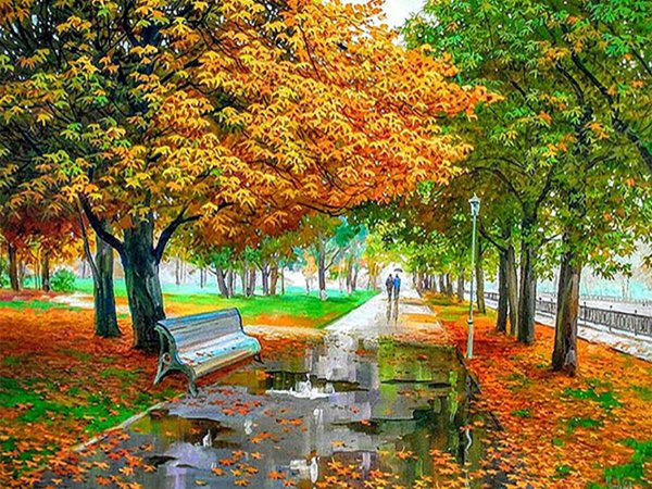 Художник Олег Щербаков "осень в пруду."