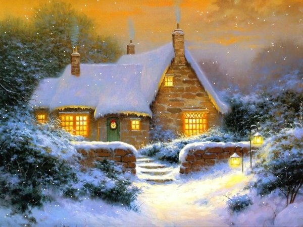 Томас Кинкейд зимний домик