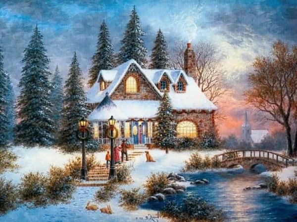 Thomas Kinkade Рождественские домики