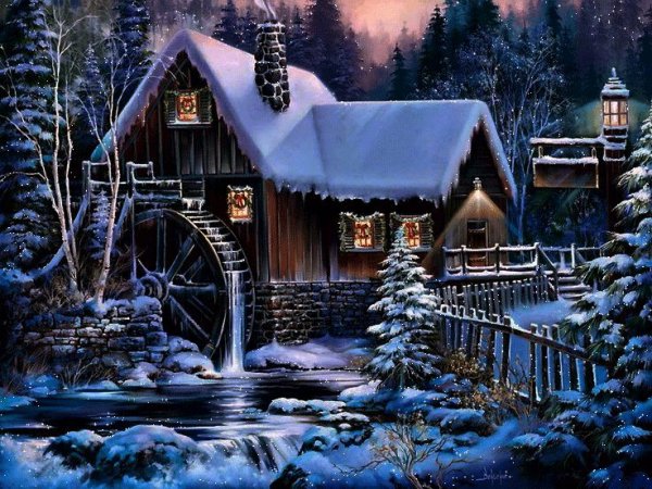 Художник Сандра Бергерон зима