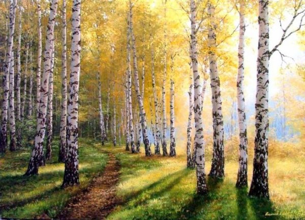 Пейзажная живопись русских художников Березовая роща