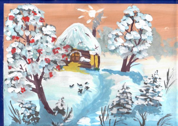 Зимний пейзаж для дошкольников