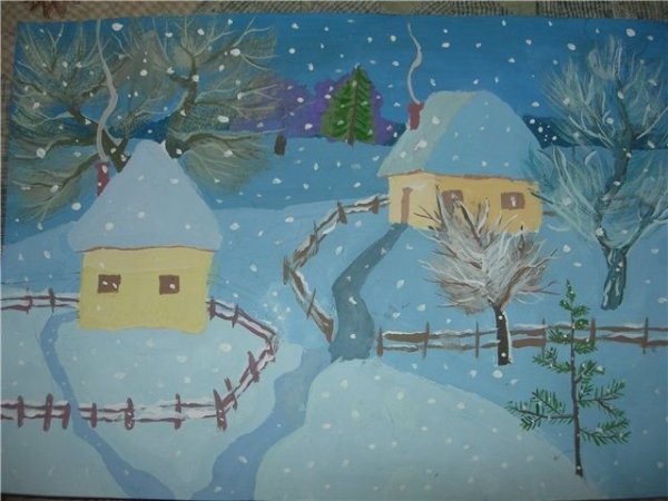 Зимний пейзаж для детей