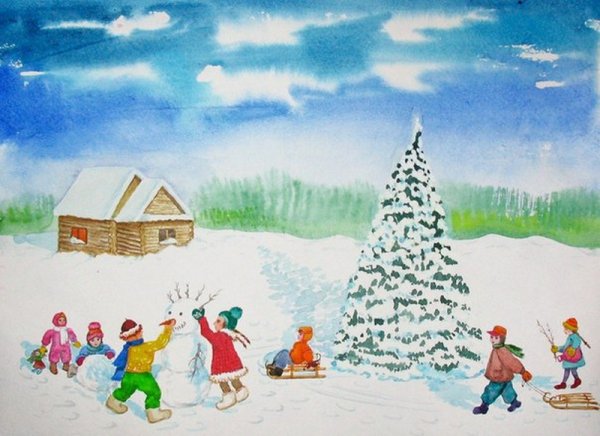 Зимние рисунки для детей