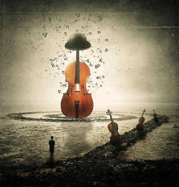 Пейзаж со скрипкой