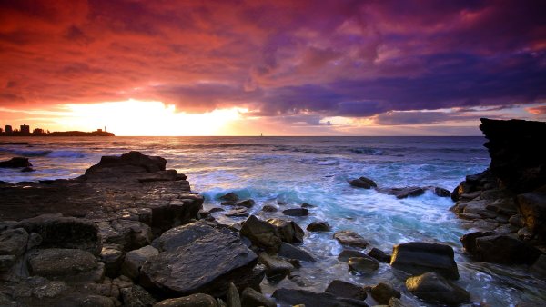 Закат на море