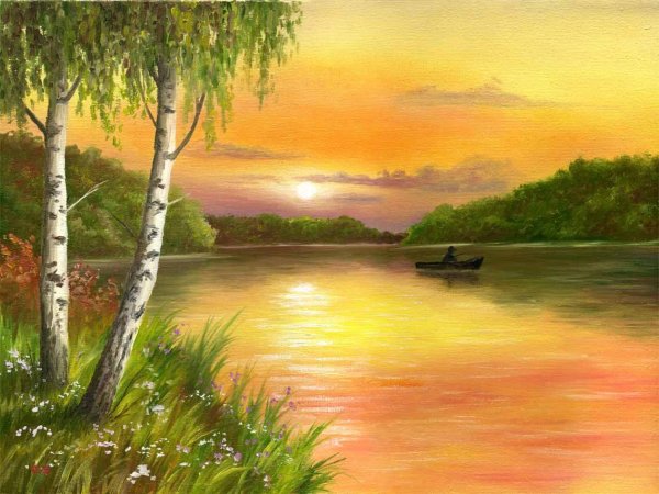 Пейзажи для рисования красками