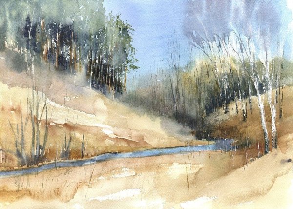 Акварель пейзаж Анатолий Трошкин