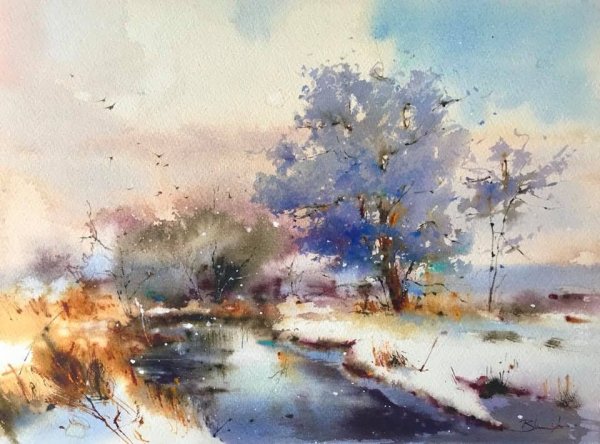 Воздушные Акварельные пейзажи