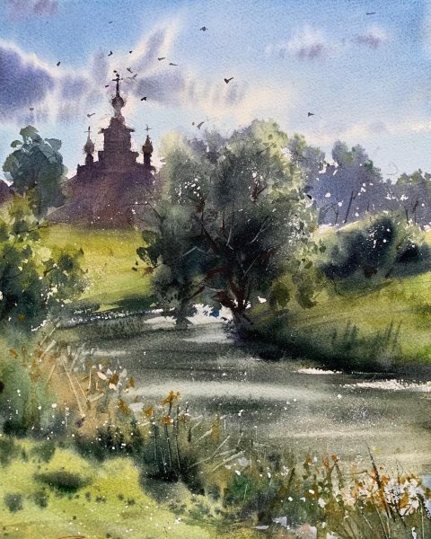 Гомзина Галина акварель пейзажи