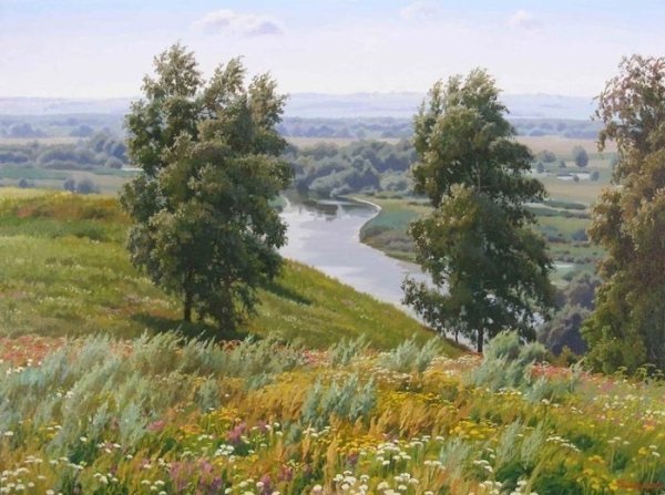 Деревенские просторы. Художник Сергей Курицын - картины