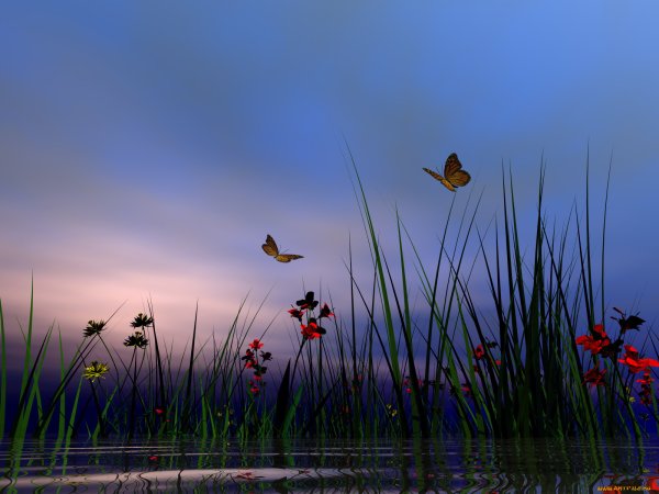 Пейзаж с насекомыми