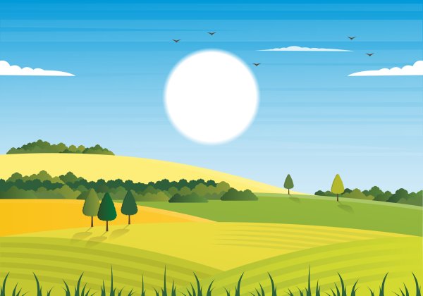 Летний векторный пейзаж