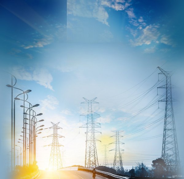 Электрические мачты утро