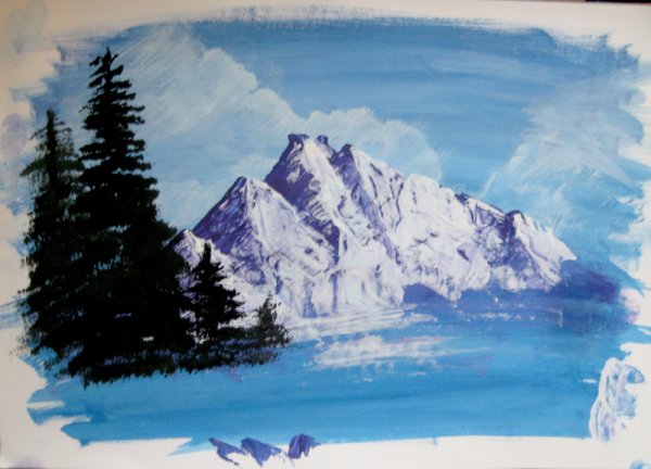 Рисование гор гуашью