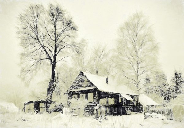 Наброски сельского пейзажа