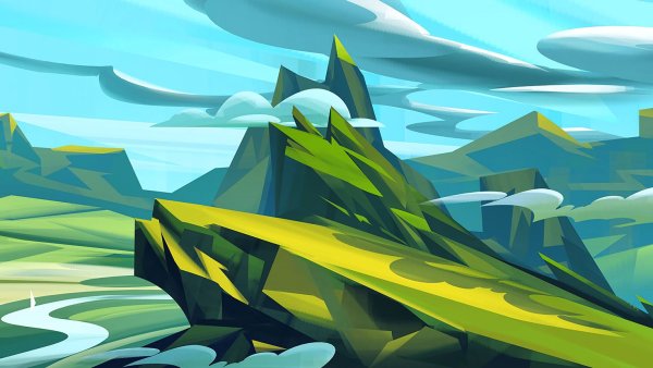 Пейзаж в иллюстраторе