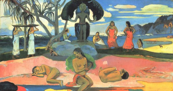 Поль Гоген пейзаж с павлинами