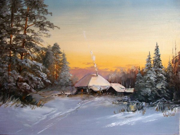 Александр Леднев художник картины зимние