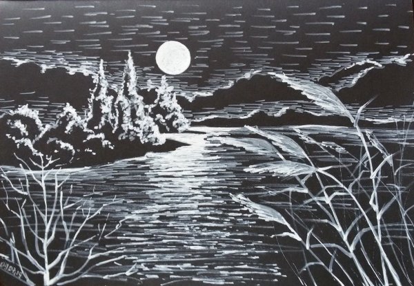 Пейзаж в технике графики