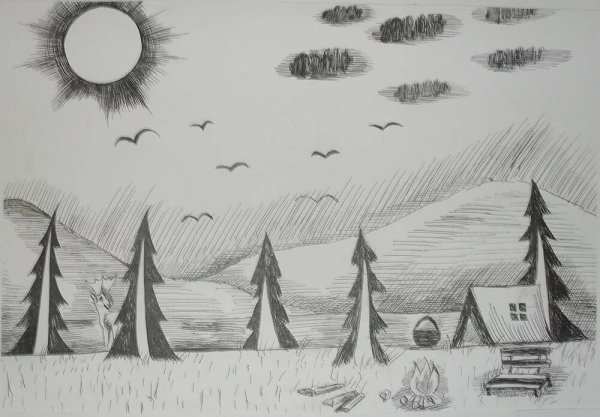 Зимний лес из мультика