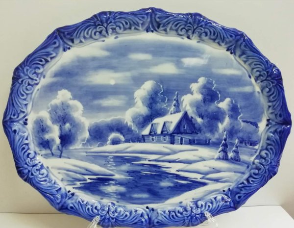 Гжель пейзаж зимний