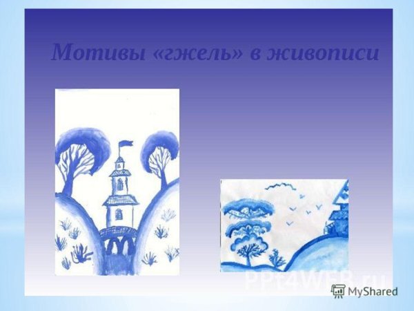 Пейзаж в стиле Гжель