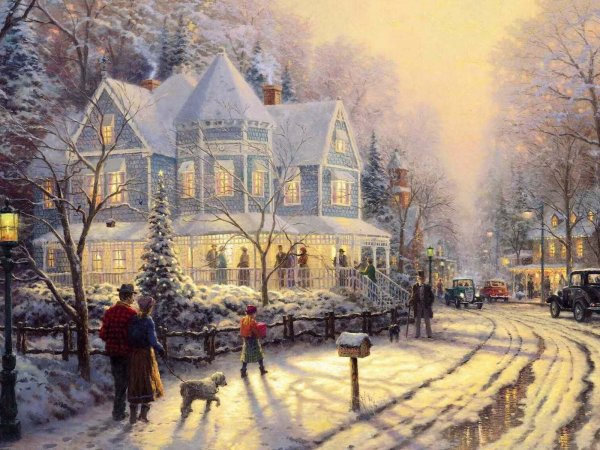 Томас Кинкаде зимний пейзаж