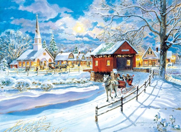 Пазл зимний пейзаж