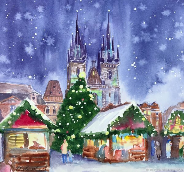 Шерстяная живопись зимний пейзаж