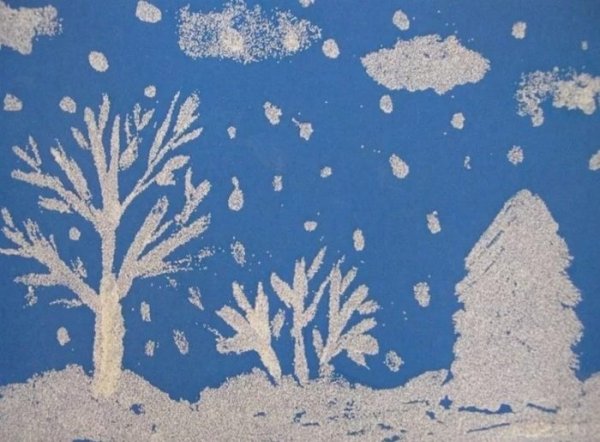 Рисование зима старшая группа