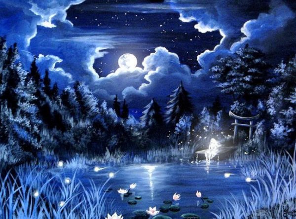 Сказочный ночной пейзаж