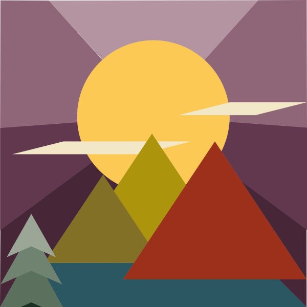 Пейзаж геометрическими фигурами