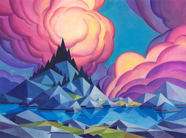 Polygonal Landscape Paintings by Laura Bifano