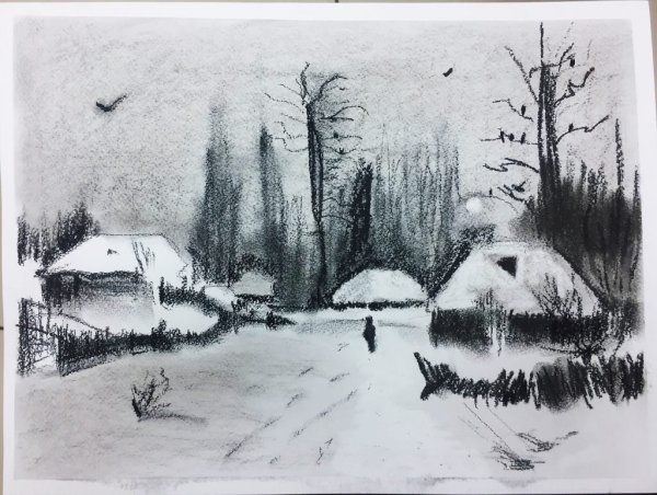 Рисунки углем