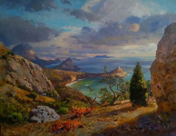 Крым сосны горы море Песчаное