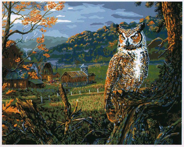 Пейзаж с филинами