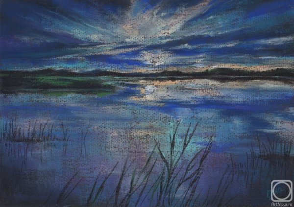 Ночной пейзаж пастелью