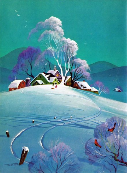 Стилизованный пейзаж зима