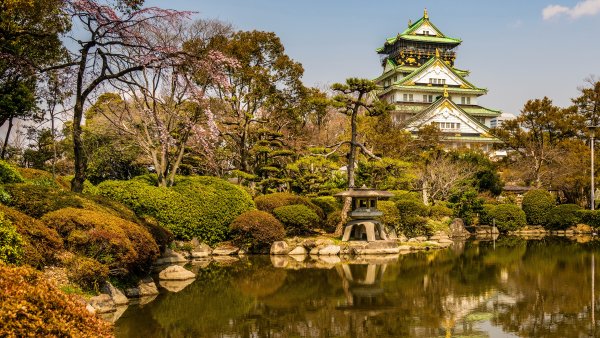 Япония парки пруд Osaka