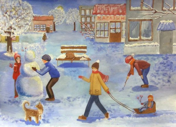 Композиция зимние забавы