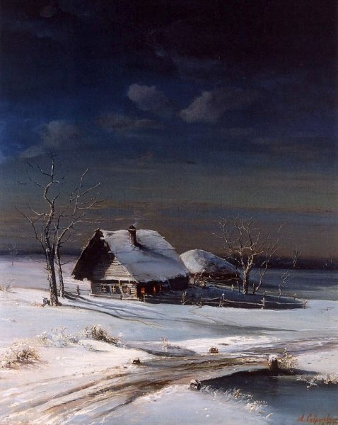 Саврасов зимний пейзаж 1888