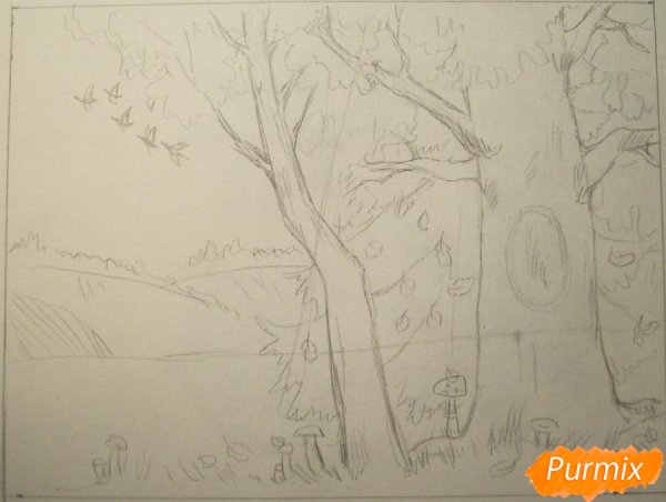 Поэтапное рисование природы