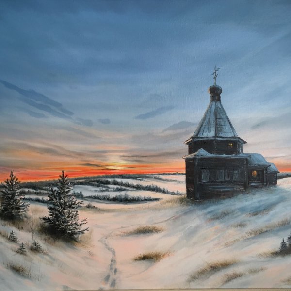 Пейзажи севера с Церковью