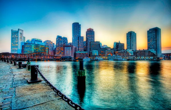 Нью Йорк ночной Бостон