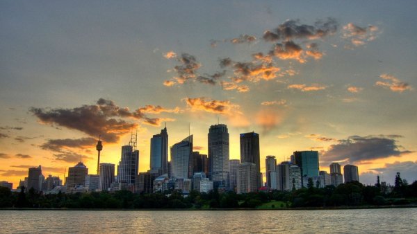 Филадельфия небоскребы рассвет 1980