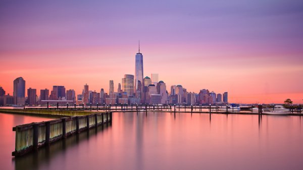 Нью-Йорк Манхэттен закат