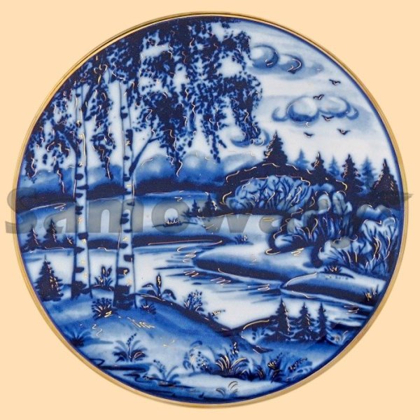 Зимний пейзаж на тарелке
